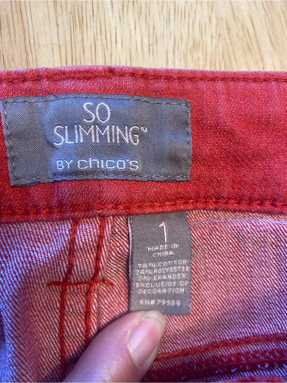 Chico's So Slimming Crop Red Denim Pants - Picture 7 of 8